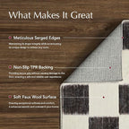 EVERGRACE Checkered Plaid Area Rug 2x8, Soft Fuzzy Faux Wool Rugs Washable Anti Slip Rugs Long Runner Rug Carpet for Entryway Bedroom Living Room Hallway Kitchen Dining Room and Laundry Room, Black