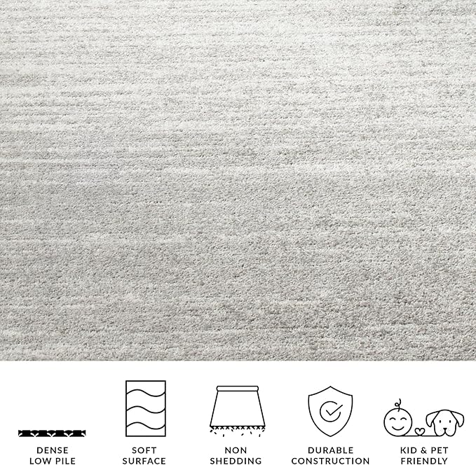 SAFAVIEH Adirondack Collection Area Rug - 6' x 8' Oval, Light Grey & Grey, Modern Ombre Design, Non Shedding & Easy to Clean, Ideal for Living Room, Bedroom, Office, Dining Space (ADR113C)