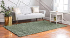 Unique Loom Davos Shag Collection Area Rug - Solid (5' 3" x 8' Rectangle, Sage)