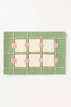Greer Wool Area Rug - Soft Hand-Tufted Geometric Design with Pink and Green Color Palette, Perfect for Modern Home Decor (8x12 Ft)