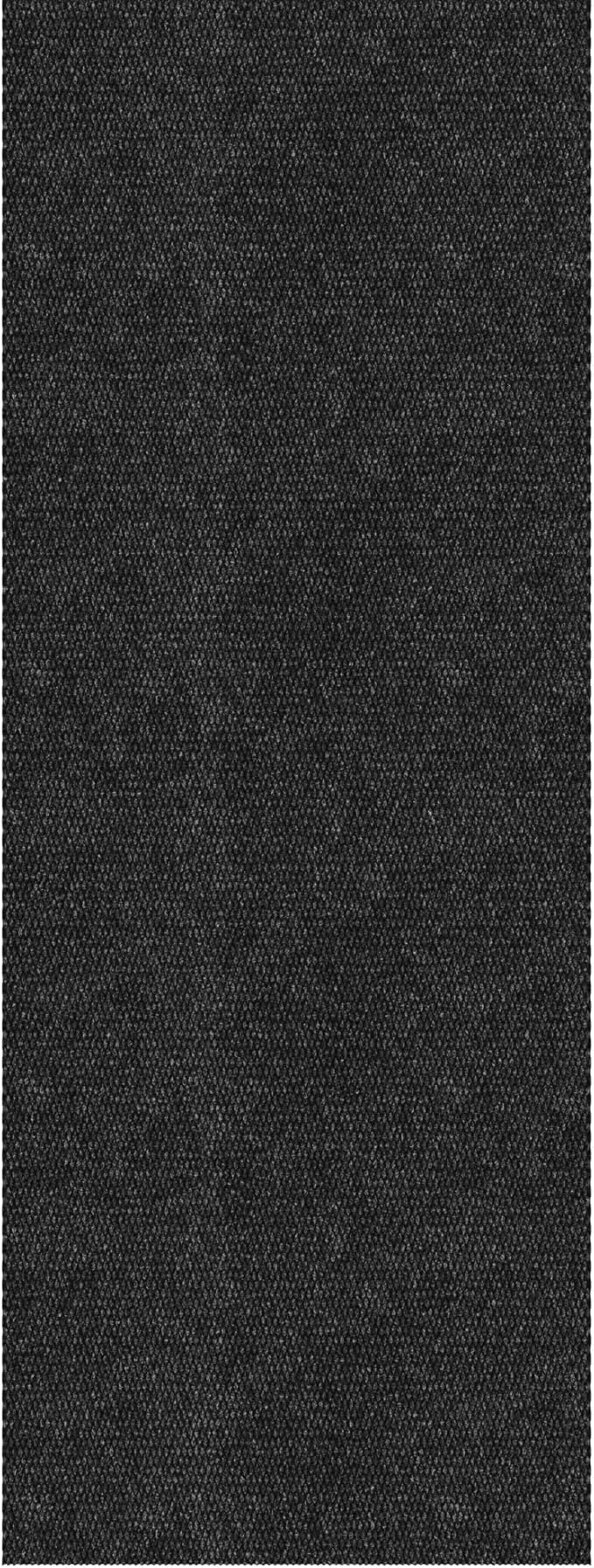 Ottomanson Commercial Scrape Rib Entry Mat – Heavy Duty Ribbed Floor Mat for High Traffic – Non Slip Rubber Back, Waterproof – Indoor Outdoor Use for Offices, Schools, Lobbies, 2'7" x 19', Black