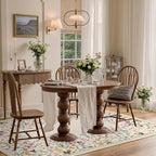 Wonnitar Washable 5x7 Rug for Living Room, Floral Print Large Bedroom Area Rug, Non-Slip Dining Table Throw Mat, Botanical Area Rug Carpet for Entry Basement Dorm (Beige,5'x7')