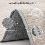 Valenrug Washable Rugs 5x7 - Stain Resistant 5x7 Area Rugs for Living Room, Non Slip Backing Gradient Printed Rugs for Bedroom, Foldable Machine Washable Area Rug(5'x7', Beige)