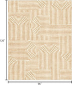 Washable Area Rug 8x10 - Large Orange Boho Rugs for Living Room Soft Abstract Bedroom Rug Ultra-Thin Modern Rainbow Carpet Rug for Dining Room Nursery Room Home Decor