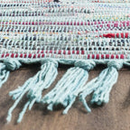 SAFAVIEH Rag Rug Collection Accent Rug - 3' x 5', Blue & Multi, Handmade Boho Stripe Cotton, Ideal for High Traffic Areas in Entryway, Living Room, Bedroom (RAR121B)