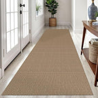 Braided Runner Rug 3x10 Ft Washable Runners for Hallways Non Slip Kitchen Runner Rug Cotton Long Entryway Runner Indoor, Woven Carpet for Hall Kitchen Entryway, Orange/Tan/Brown