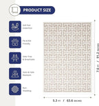 Abani Contemporary 3D Beige & White Modern Greek Key Pattern Area Rug - Geometric Meander 5'3" x 7'6" Arto Collection Neutral Rug Rugs