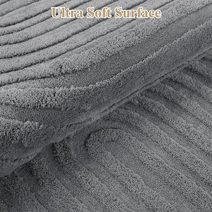 Pauwer 8x10 Washable Area Rugs for Living Room Modern Grey Solid Color Soft Fluffy Rugs for Bedroom Non Slip Boho Accent Indoor Mat Floor Carpet Cover for Kids Room Dining Room Kitchen Office