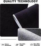 YIHOUSE Modern Washable Area Rug for Living Room Bedroom - Large Abstract Black and White Rug Non-Slip Ultra-Thin Home Decor (Dark Warping, 8'x10'ft)