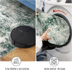 Modern Abstract Small Area Rug Indoor, Grey Green 3x5 Washable Rug Non-Slip Soft Entryway Rug Kitchen Mats Thin Print Faux Wool Floor Carpet Colorful Throw Rugs for Entrance Bedroom