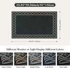 OJIA Easy Jute Front Door Mats Black Outdoor Rug 3x5, Washable Entryway Rug Indoor Doormat Bordered Indoor Outdoor Rugs Non-Slip Entry Rugs Farmhouse Area Rug for Porch Kitchen Living Room
