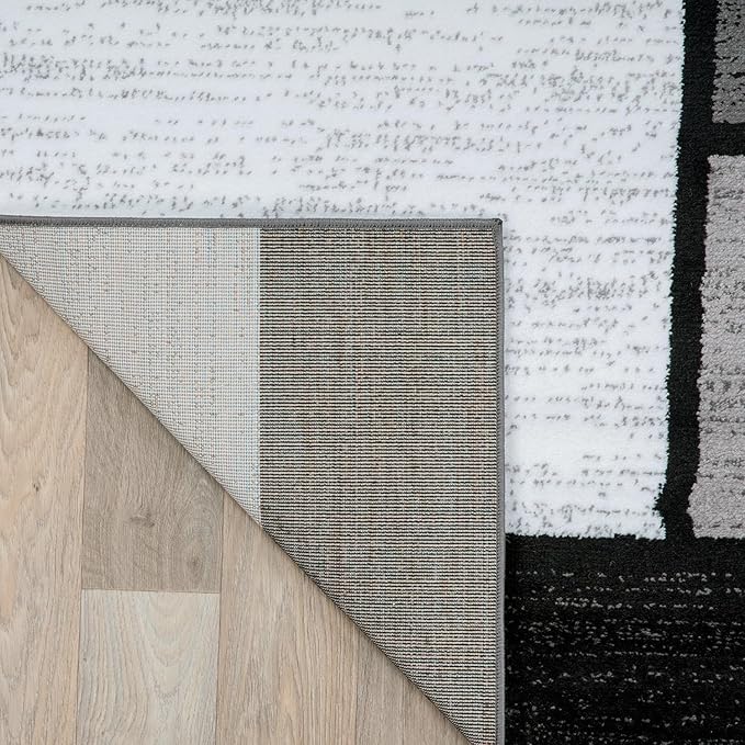 Rugshop Modern Geometric Gray Area Rug, Carpet with Jute Backing for Living Room, Large Bedroom, or Open Spaces, 9' x 12'