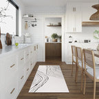 GLN Rugs Contemporary Collection - Machine Washable Area Rug, Contemporary Washable, Non Slip, Low Pile Chenille Rug, Living Room, Bedroom, Kitchen Rug (2'6" x 10' Beige Black)