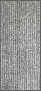 4ft Custom Fit Accent Runner Rug for Small Foyer - Striped Grey | Non-Slip & Washable | No-Fray Edge Finished