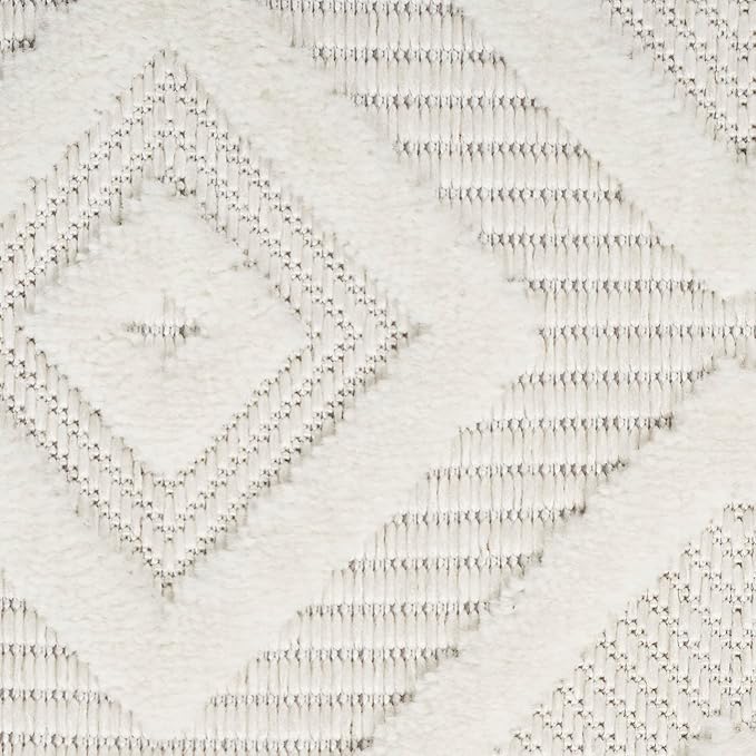 Nourison Home Versatile Ivory White 10' x 14' Area Rug - Easy Clean, Non Shedding, Bed Room, Living Room, Dining Room, Kitchen (10' x 14')