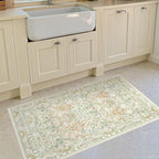 Sage Green Soft Bedside Non Slip Washable Rugs, 2x3 Farmhouse Small Rug for Kitchen, Indoor Entrance, Laundry, Bathroom - Boho Throw Front Door Mat, Soft Cottagecore Art Deco Carpet with Low Pile