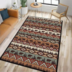 Rustic Cabin Wildlife Area Carpet for Living Room 4x6 Area Rug for Bedroom,Bear Moose Deer Country,Vintage Throw Rug Indoor Rugs Non Slip Soft Floor Carpets Mat for Dining Room,Office