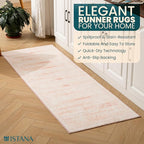 Istana Hallway Runner Rug 2x6 - Pink Kitchen Rugs Non Slip Washable -Silk's Soft Touch Carpet Runner - Stylish Rug Runner for Home