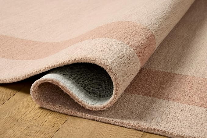 Loloi Leanne Ford Craven Collection CVN-01 Blush/Rose 3'-6" x 5'-6" Accent Rug Geometrical, Patterned, Neutral, Entryway, Mudroom, Bathroom, and Kitchen