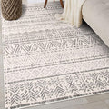 Rugshop Geometric Boho Area Rug – Gray Tribal Pattern, Perfect for Living Room, Bedroom, Dining Room, 4' x 6'