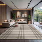 CAMILSON Easy Jute Rug 8x10, Indoor Outdoor Off-White Color Fiber Area Rugs for Entry, Living Room and Bedroom Rug, Checkred Boho Woven Design, Easy-Cleaning, Washable Outside Carpet (8 x 10)