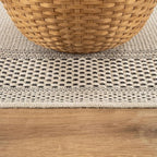CAMILSON Easy Jute Rug 5x7, Indoor Outdoor Off-White Color Fiber Area Rugs for Living Room Patio and Kitchen Rug Bordered Boho Woven Design, Easy-Cleaning, Washable Outside Carpet (5 x 7)