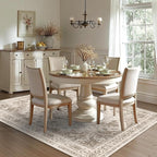 5x7 Vintage Washable Area Rugs Boho Medallion Large Distressed Retro Accent Carpet Floral Non-Slip Soft Low Pile Indoor Throw Rug for Living Room Bedroom Dining Room Office Kitchen, Taupe