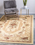 Unique Loom Versailles Collection Traditional Classic Floral Motif Area Rug (8' 0 x 11' 4 Rectangular, Ivory/ Tan)