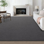 Large Modern Area Rugs for Living Room Bedroom, 5x8 Feet Dark Grey Ultra Soft Solid Thickened Memory Foam Indoor Minimalist Carpets, Non-Slip Comfy Rugs for Boys Girls Nursery Kids Room Home Décor