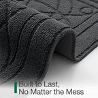 LUMI Door Mat Indoor Entrance 36"x60", Front Welcome Mat with Non-Slip Rubber Backing, Low Profile Dirt Trapper Inside Doormat for Entrance, Garage, Patio, Grey