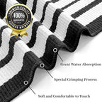 KOZYFLY Black and White Striped Outdoor Rug 4x6 Ft Area Rug Washable Indoor Outdoor Rug Hand Woven Cotton Door Mat Outdoor Carpet for Front Door Entryway Patio Porch Living Room