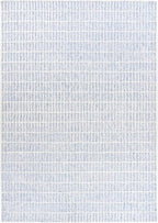 Hand-Tufted 100% Wool Area Rug – Unique Modern Geometric Grid Pattern, Soft Plush Textured Carpet for Living Room, Bedroom, Dining Room & Entryway (Blue, 3' x 5')