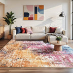 Washable Abstract Rug, 3x5 Modern Area Rugs with Non-Slip Rubber Backed for Bedroom, Thin but Soft Contemporary Carpet Kitchen Living Room Decor, Galaxy