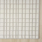 Abani Cream Grid Textured Area Rug - 6' x 9' - Chunky, Plush and Soft Washable Carpet - Perfect for Living Room & Bedroom - Plush Deco Collection