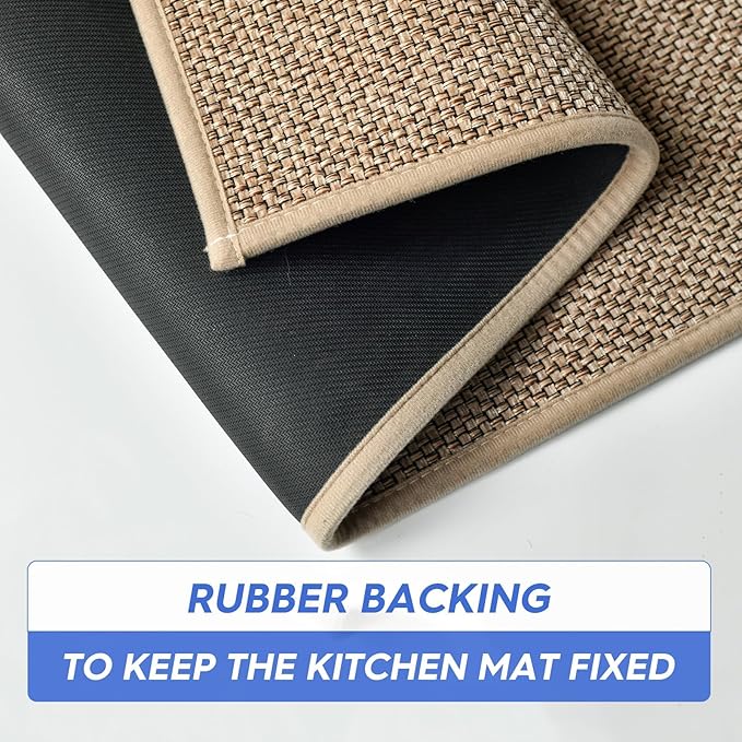Artoid Mode Washable Non-Slip Rubber Backing Kitchen Rugs Doormat, Absorbent Kitchen Floor Mats in Front of Sink Kitchen Mats for Floor Home Decor 17x47 Inch