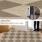 Easy Jute Checkered Entryway Rug, 2.6x4 Brown Modern Indoor Outdoor Doormat, Washable Non-Slip Neutral Kitchen Rug Farmhouse Diamond Throw Rugs for Entrance Bedroom Bathroom