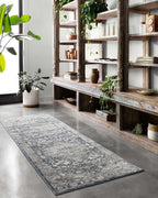 Loloi Teagan Collection TEA-01 Denim/Mist 7'-11" x 10'-6" Area Rug, Large, Soft Neutral Rug, High-Traffic for Living Room, Bedroom, Home Office, Dining Area