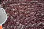 Furnish my Place Geometrical Pattern Indoor/Outdoor Refine Burgundy Abstract Area Rug, Doorway Mat, Contemporary Rug for Living Room, Entryway, Made in USA - 2' x 3' Oval
