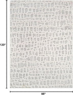 Beverly Rug Micro Loop Area Rug Gray/White 8x10 Abstract Modern Luxury Irregular Grid Durable Soft Indoor Rugs for Living Dining Room Office Stain Resistant Non Shedding Casual Indoor Carpet 8 x 10
