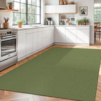 Braided Area Rug 5x7 Ft Washable Rugs for Living Room Non Slip Bedroom Rugs Boho Dining Room Rug Cotton Living Room Woven Floor Carpet for Nursery Playroom, Green