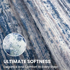 2.6x12 Modern Abstract Runner Rug for Hallways, Navy Blue Gray Neutral Multi Super Soft Hallway Decor Kitchen Rugs with Non-Slip, Non-Shedding Washable Rug for Entryway Bedroom Indoor