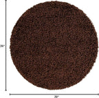 Unique Loom Solid Shag Collection Area Rug (3' 3" Round, Chocolate Brown)