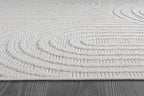 Beverly Rug Micro Loop Area Rug White 5x7 Modern Luxury Soft Circle Geometric Durable Indoor Area Rugs for Living Dining Room Office Stain Resistant Non Shedding Casual Indoor Carpet White 5 x 7