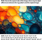 Modern Abstract Area Rug, Fluid Art Abstract Area Rug, Modern Colorful Bubbles Rugs, Geometric Rugs, Washable Non Slip Soft Alcohol Ink Carpet for Living Room (10' x 14'(Rectangular))