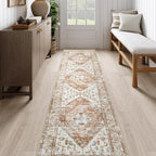 Lahome Boho Hallway Runners - 2x8 Runner Rug Non-Slip Washable Kitchen Runner Non-Shedding Lightweitht Floor Runners, Oriental Distressed Print Indoor Carpet Runner for Entrance Laundry Living Room