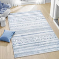 3x5 Area Rug Machine Washable Non Slip Rug Distressed Neutral Moroccan Boho Rug Ultra Soft Indoor Rugs for Bedroom Living Room Entryway Kitchen Foyer Bedside, Blue