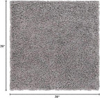 Unique Loom Solid Shag Collection Area Rug (3' 3" Square, Cloud Gray)