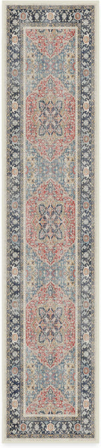 RUGGABLE Washable Vintage Runner Rug – Kamran Cayenne Red 2.5x12, Stain-Resistant, Non-Slip Hallway Runner – Machine Washable Rug for Hallway, Entryway, Living Room & Kitchen–with Standard Pad