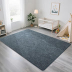 HQAYW 4x6 Area Rugs for Living Room Bedroom, Modern Thickened Memory Foam Soft Rug, Indoor Low Pile Minimalist Washable Non Slip Carpets for Kids Girls Boys Nursery Dorm Home Decor, Navy Blue