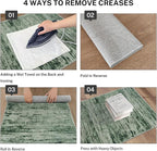 Modern Abstract Runner Rug 2x5, Forest Green Washable Kitchen Runner Entryway Rug Mat Non-Slip Soft Hallway Rug Runner Thin Print Faux Wool Carpet for Bedroom Laundry Room Indoor
